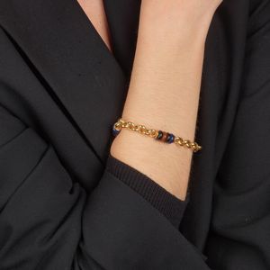 BRACCIALE CON CATENA ROLLO E PIETRE SEMIPREZIOSE  - Asta Gioielli  - Associazione Nazionale - Case d'Asta italiane