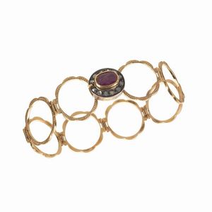 ANELLO CON RUBINO E DIAMANTI  - Asta Gioielli  - Associazione Nazionale - Case d'Asta italiane