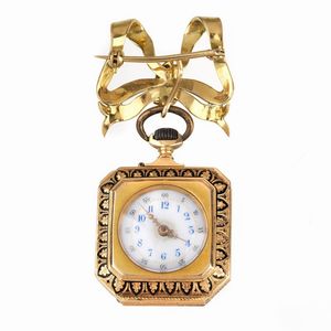 SPILLA CON OROLOGIO  - Asta Gioielli  - Associazione Nazionale - Case d'Asta italiane