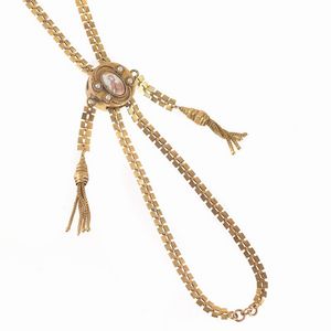 COLLANA SALISCENDI E PAIO DI ORECCHINI DI PERLE  - Asta Gioielli  - Associazione Nazionale - Case d'Asta italiane