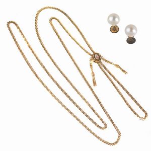COLLANA SALISCENDI E PAIO DI ORECCHINI DI PERLE  - Asta Gioielli  - Associazione Nazionale - Case d'Asta italiane