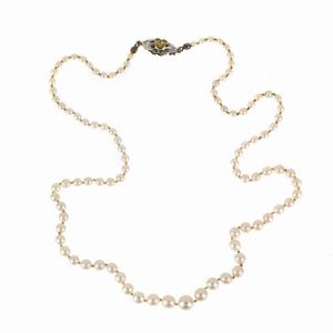 COLLANA DI PERLE CON SPILLA E PENDENTE  - Asta Gioielli  - Associazione Nazionale - Case d'Asta italiane