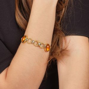 BRACCIALE A CATENA CON QUARZI CITRINI  - Asta Gioielli  - Associazione Nazionale - Case d'Asta italiane