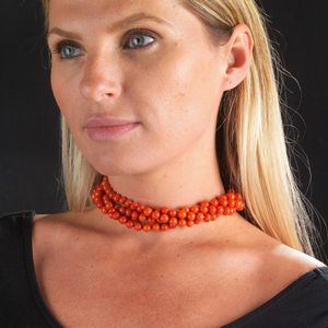 GIROCOLLO IN CORALLO  - Asta Gioielli  - Associazione Nazionale - Case d'Asta italiane