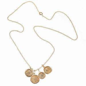 COLLANA CON MEDAGLIE  - Asta Gioielli  - Associazione Nazionale - Case d'Asta italiane