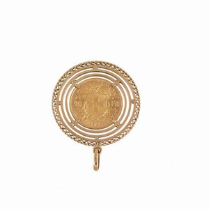 PENDENTE CON MONETA  - Asta Gioielli  - Associazione Nazionale - Case d'Asta italiane