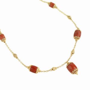 COLLANA CON BARILOTTI IN CORALLO  - Asta Gioielli  - Associazione Nazionale - Case d'Asta italiane