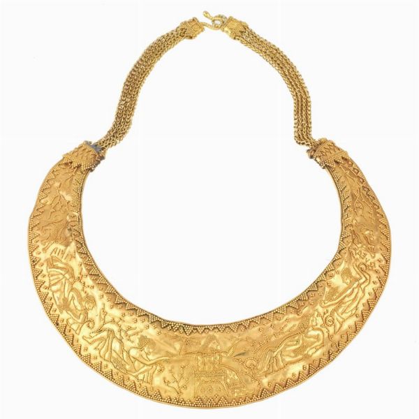 COLLANA RIGIDA STILE ARCHEOLOGICO  - Asta Importanti maioliche rinascimentali  - Associazione Nazionale - Case d'Asta italiane