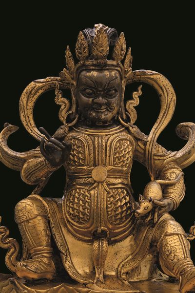 Rara figura di guardiano in bronzo dorato, Cina, Dinastia Qing, epoca Qianlong (1736-1796)  - Asta Fine chinese works of art - Associazione Nazionale - Case d'Asta italiane