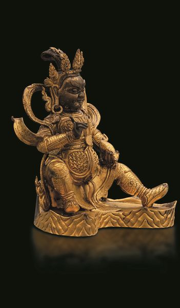 Rara figura di guardiano in bronzo dorato, Cina, Dinastia Qing, epoca Qianlong (1736-1796)  - Asta Fine chinese works of art - Associazione Nazionale - Case d'Asta italiane