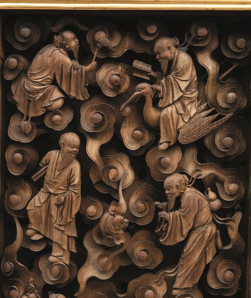 Raro e fine pannello in legno profondamente intagliato raffigurante gli otto immortali e saggi, Cina, Dinastia Qing epoca Jiaqing (1796-1820)  - Asta Fine chinese works of art - Associazione Nazionale - Case d'Asta italiane