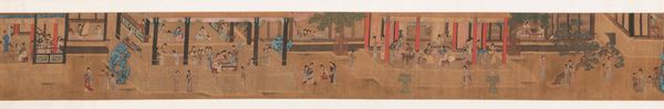 Grande dipinto su seta raffigurante scena di vita comune con cortigiane e altri personaggi con iscrizione, Cina, Dinastia Qing, epoca Qianlong (1736-1796)  - Asta Fine chinese works of art - Associazione Nazionale - Case d'Asta italiane