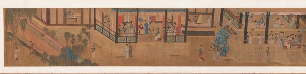 Grande dipinto su seta raffigurante scena di vita comune con cortigiane e altri personaggi con iscrizione, Cina, Dinastia Qing, epoca Qianlong (1736-1796)  - Asta Fine chinese works of art - Associazione Nazionale - Case d'Asta italiane