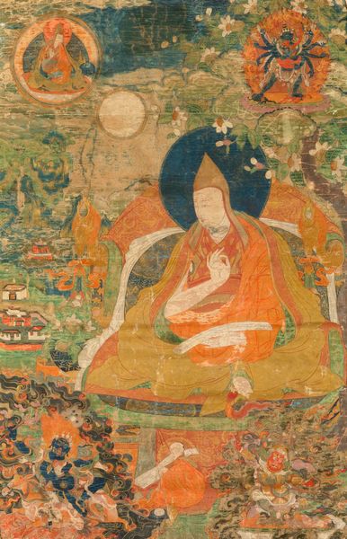 Thangka finemente dipinto su seta con figura di Lama centrale e altre divinit�, Tibet, XVIII secolo  - Asta Fine chinese works of art - Associazione Nazionale - Case d'Asta italiane