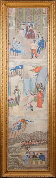 Dipinto su seta raffigurante scena di corte con iscrizione, Cina, Dinastia Qing, epoca Jiaqing (1796-1820)  - Asta Fine chinese works of art - Associazione Nazionale - Case d'Asta italiane