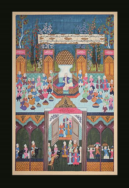 Lotto composto da tre pagine miniate con personaggi e iscrizioni, India, XIX secolo  - Asta Fine chinese works of art - Associazione Nazionale - Case d'Asta italiane