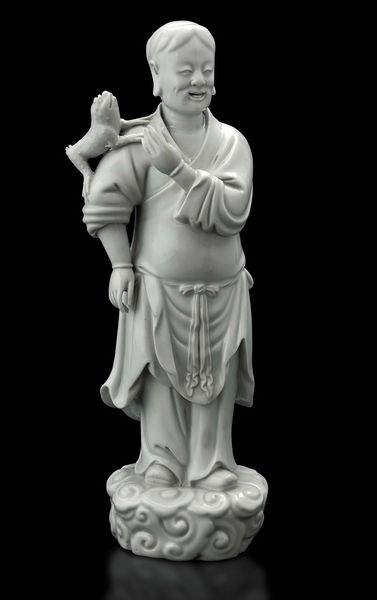 Figura di saggio con rana in porcellana Blanc de Chine, Dehua, Cina, Dinastia Qing, epoca Qianlong (1736-1796)  - Asta Fine chinese works of art - Associazione Nazionale - Case d'Asta italiane