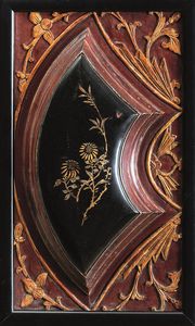 Lotto composto da tre pannelli in legno laccato con scene di vita comune e soggetti naturalistici, Cina, Dinastia Qing, XIX secolo  - Asta Fine chinese works of art - Associazione Nazionale - Case d'Asta italiane