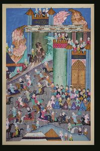 Lotto composto da tre pagine miniate con personaggi e iscrizioni, India, XIX secolo  - Asta Fine chinese works of art - Associazione Nazionale - Case d'Asta italiane