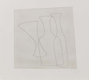 Ben Nicholson - Two bottles and glass