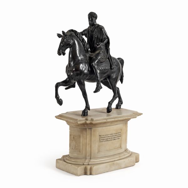 Scultura in bronzo brunito e marmo  - Asta Da Importanti Collezioni Romane - Associazione Nazionale - Case d'Asta italiane