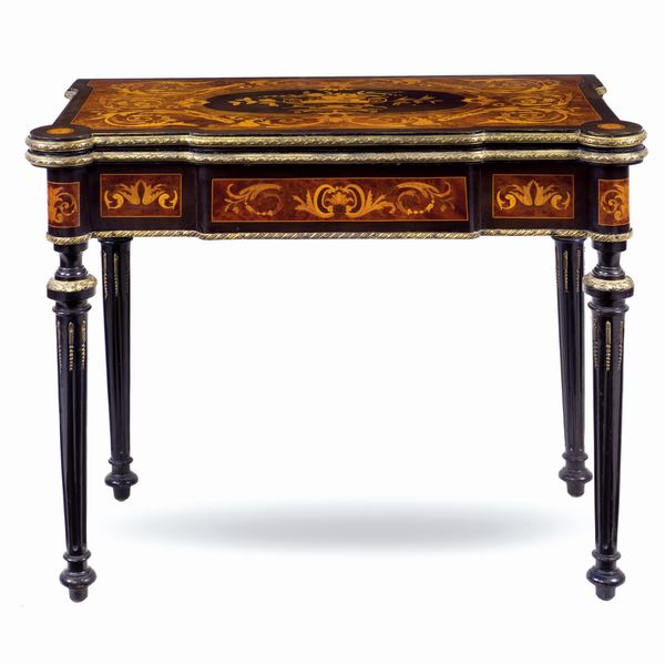 Tavolo da gioco in legno ebanizzato  - Asta Da Importanti Collezioni Romane - Associazione Nazionale - Case d'Asta italiane