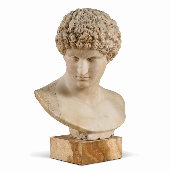 Busto di Antinoo in marmo bianco statuario  - Asta Da Importanti Collezioni Romane - Associazione Nazionale - Case d'Asta italiane