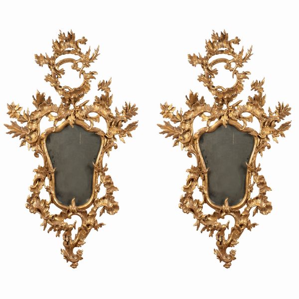 Coppia di specchiere in legno dorato  - Asta Da Importanti Collezioni Romane - Associazione Nazionale - Case d'Asta italiane