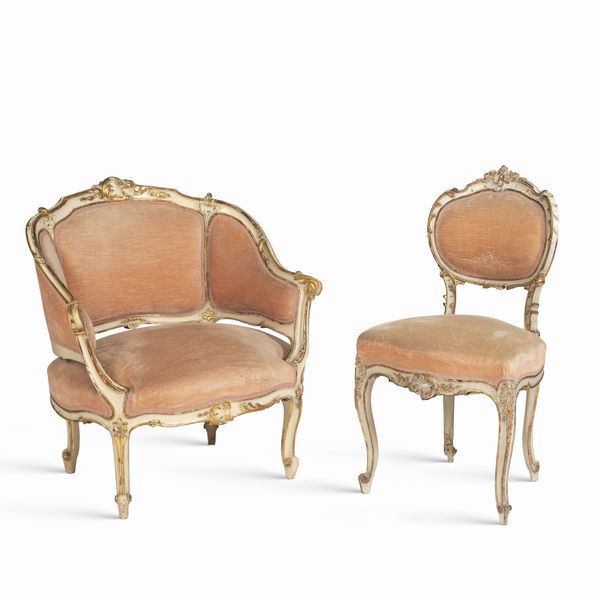 Salotto in legno laccato, dorato ed intagliato (11)  - Asta Da Importanti Collezioni Romane - Associazione Nazionale - Case d'Asta italiane