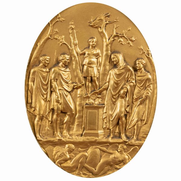 Coppia di placche in rame dorato  - Asta Da Importanti Collezioni Romane - Associazione Nazionale - Case d'Asta italiane