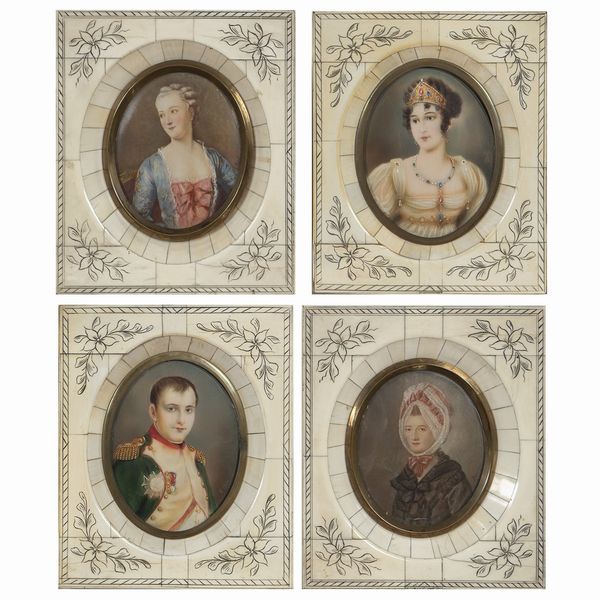 Gruppo di  quattro miniature  - Asta Da Importanti Collezioni Romane - Associazione Nazionale - Case d'Asta italiane