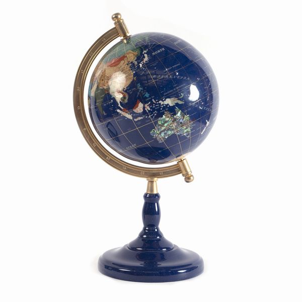 Mappamondo rivestito in pietre dure ed ottone  - Asta Da Importanti Collezioni Romane - Associazione Nazionale - Case d'Asta italiane