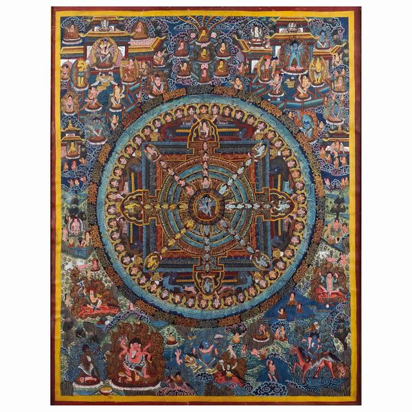 Thangka Mandala raffigurante Chakrasamvara  - Asta Da Importanti Collezioni Romane - Associazione Nazionale - Case d'Asta italiane