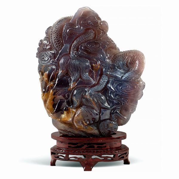 Gruppo in agata variegata  - Asta Da Importanti Collezioni Romane - Associazione Nazionale - Case d'Asta italiane