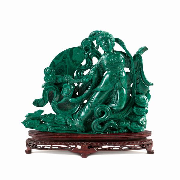 Gruppo in malachite  - Asta Da Importanti Collezioni Romane - Associazione Nazionale - Case d'Asta italiane