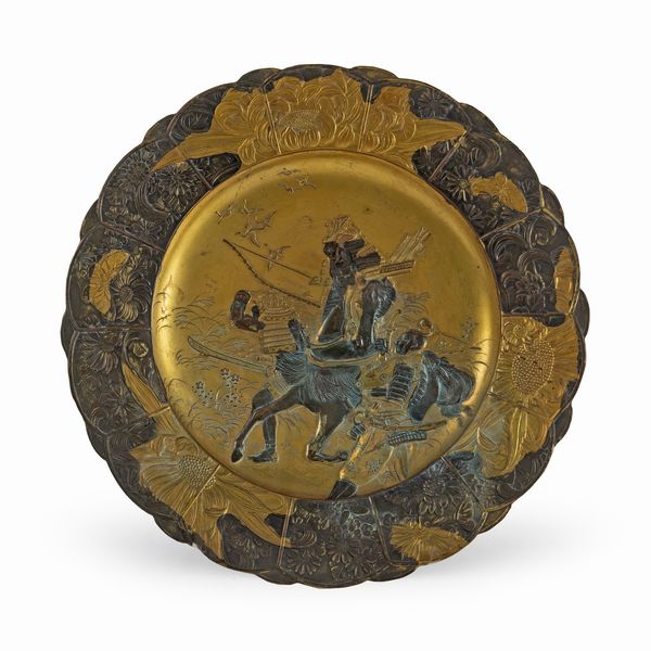 Piatto in rame parzialmente dorato  - Asta Da Importanti Collezioni Romane - Associazione Nazionale - Case d'Asta italiane
