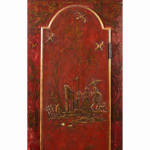 Orologio a torre in legno laccato rosso  - Asta Da Importanti Collezioni Romane - Associazione Nazionale - Case d'Asta italiane