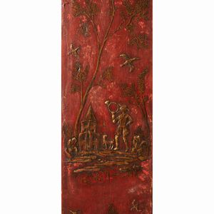 Orologio a torre in legno laccato rosso  - Asta Da Importanti Collezioni Romane - Associazione Nazionale - Case d'Asta italiane