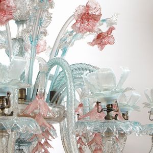 Grande lampadario a dodici luci in vetro di Murano  - Asta Da Importanti Collezioni Romane - Associazione Nazionale - Case d'Asta italiane