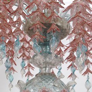 Grande lampadario a dodici luci in vetro di Murano  - Asta Da Importanti Collezioni Romane - Associazione Nazionale - Case d'Asta italiane