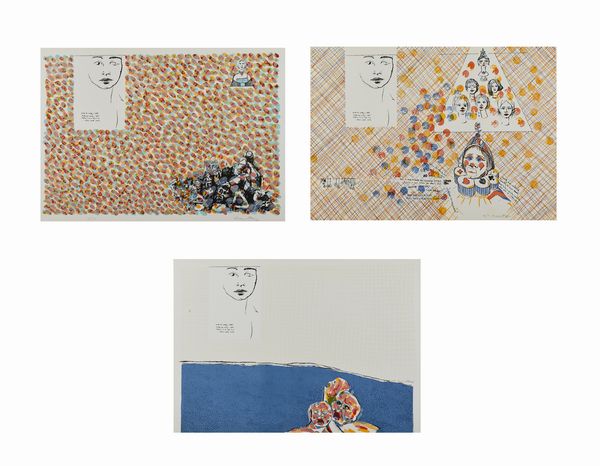 ALBANO GIACOMO (n. 1935) : Cartella composta da n. 3 fogli.  - Asta Asta 380 | ARTE MODERNA E CONTEMPORANEA Virtuale - Associazione Nazionale - Case d'Asta italiane