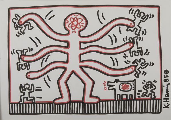 HARING KEITH  (1958 - 1990) : (ATT.TO). Senza titolo.  - Asta Asta 380 | ARTE MODERNA E CONTEMPORANEA Virtuale - Associazione Nazionale - Case d'Asta italiane