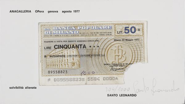 SANTO LEONARDO (n. 1949) : Lotto composto da n.2 fogli.  - Asta Asta 380 | ARTE MODERNA E CONTEMPORANEA Virtuale - Associazione Nazionale - Case d'Asta italiane