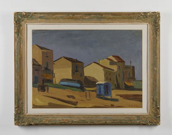 ALFIERI ATTILIO (1904 - 1992) : Case lungo la spiaggia.  - Asta Asta 380 | ARTE MODERNA E CONTEMPORANEA Virtuale - Associazione Nazionale - Case d'Asta italiane