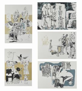 SANTALO' RODOLFO ALVAREZ (1933 - 2008) - Cartella composta da n. 5 fogli.