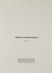 SANTALO' RODOLFO ALVAREZ (1933 - 2008) : Cartella composta da n. 5 fogli.  - Asta Asta 380 | ARTE MODERNA E CONTEMPORANEA Virtuale - Associazione Nazionale - Case d'Asta italiane