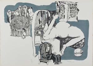 SANTALO' RODOLFO ALVAREZ (1933 - 2008) : Cartella composta da n. 5 fogli.  - Asta Asta 380 | ARTE MODERNA E CONTEMPORANEA Virtuale - Associazione Nazionale - Case d'Asta italiane