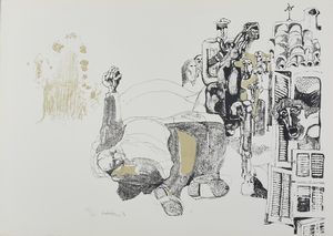 SANTALO' RODOLFO ALVAREZ (1933 - 2008) : Cartella composta da n. 5 fogli.  - Asta Asta 380 | ARTE MODERNA E CONTEMPORANEA Virtuale - Associazione Nazionale - Case d'Asta italiane