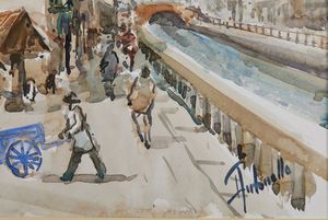 ZECCA ANTONELLO (n. 1944) : Milano, Vicolo Lavandai.  - Asta Asta 380 | ARTE MODERNA E CONTEMPORANEA Virtuale - Associazione Nazionale - Case d'Asta italiane