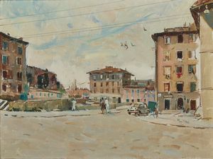 CANGIULLO FRANCESCO (1884 - 1977) - Livorno, i fossi del quartiere Venezia